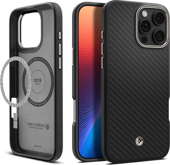 Case Aramid MagFit per iPhone 16 Pro Max - Compatibile con accessori MagSafe - Nero naturale