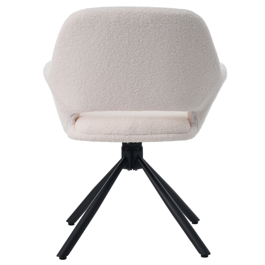 SEDIA Girevole con braccioli in Sherpa bianco Set da 4 pezzi