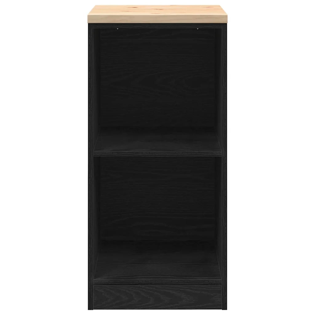 Armadietto da Garage Nero 40x51x85 cm in Legno Massello di Pino