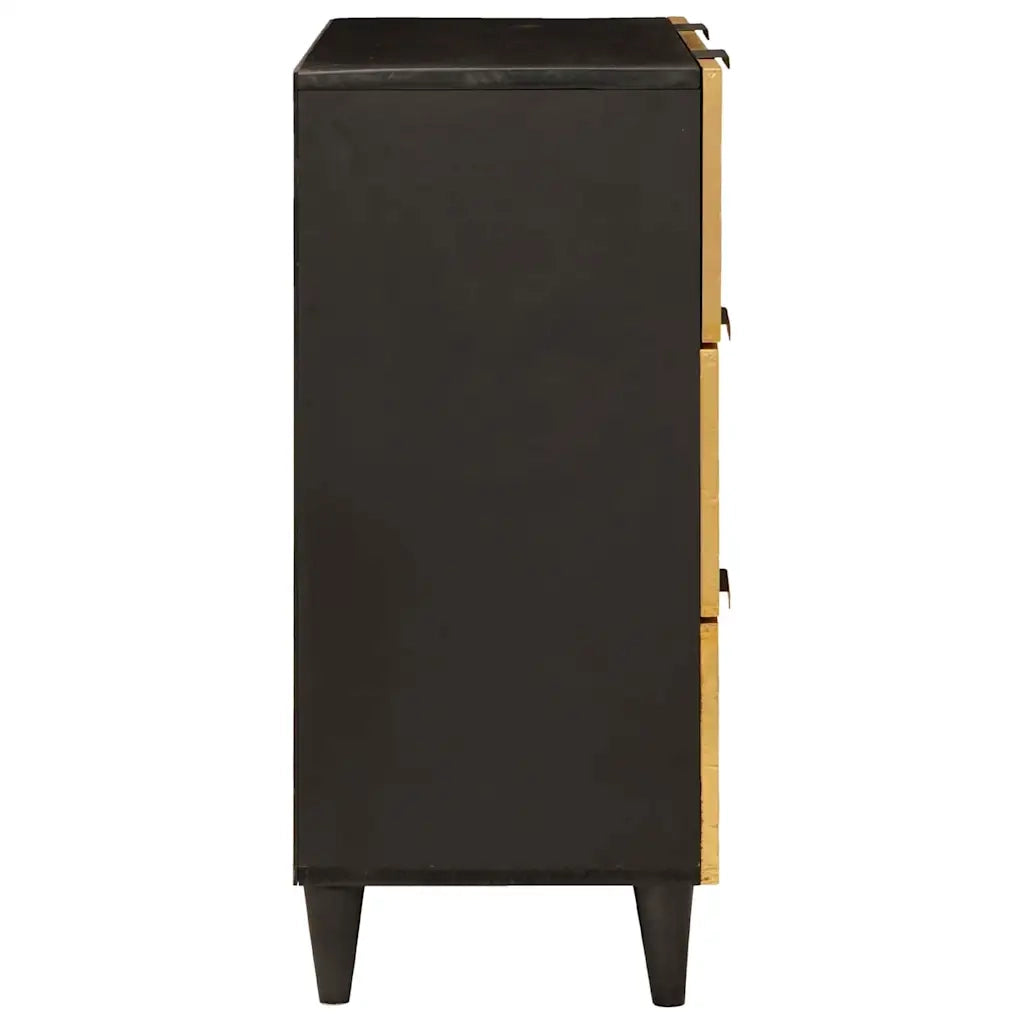 Credenza 2 pcs Nero e Oro 60 x 33 x 75 cm 3310022