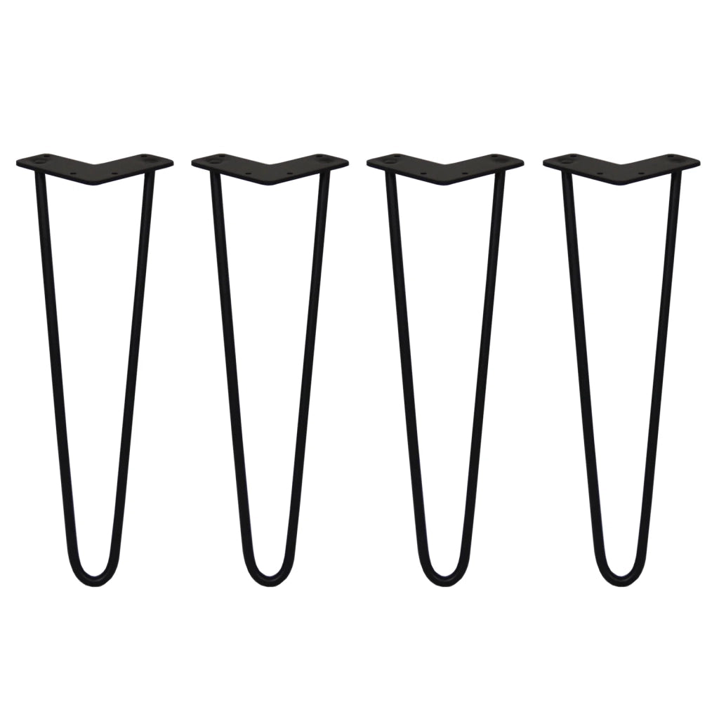 4 Gambe per Tavolo a Forcina SkiSki Legs 40,6cm Acciaio Nero 2 Rebbi 10mm