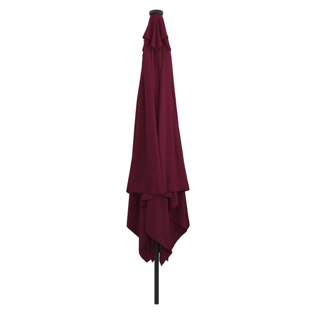Parasol quadrato da giardino  con luci LED 295x245 cm Bordeaux