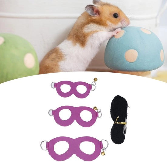 Set di Cinture per Hamster in Pelle Finta - Set di Cinture per Hamster - Leva in Nylon - 3 Pezzi - Con Campanelli - Comodo e Duraturo - Cintura per Hamster