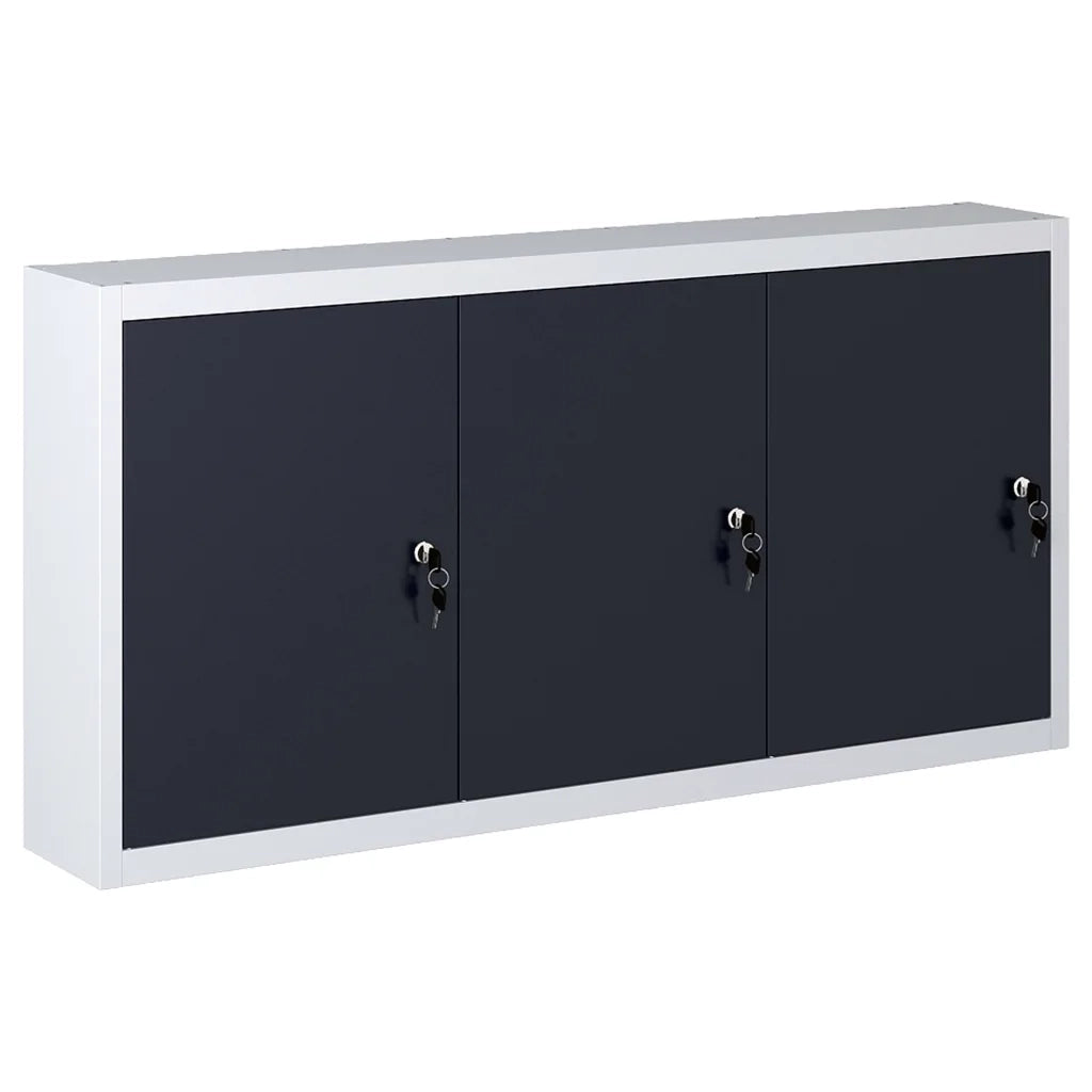 Armadio a Parete Stile Industriale in Metallo Grigio Nero cod mxl 78657