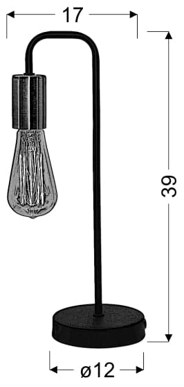 Lampada da tavolo Candellux Herpe 41-66862 nero E27