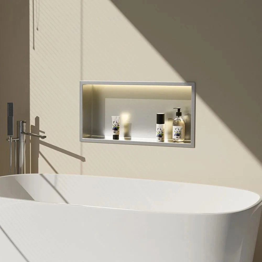 Mensola Bagno Led 30x45 Steel Brush