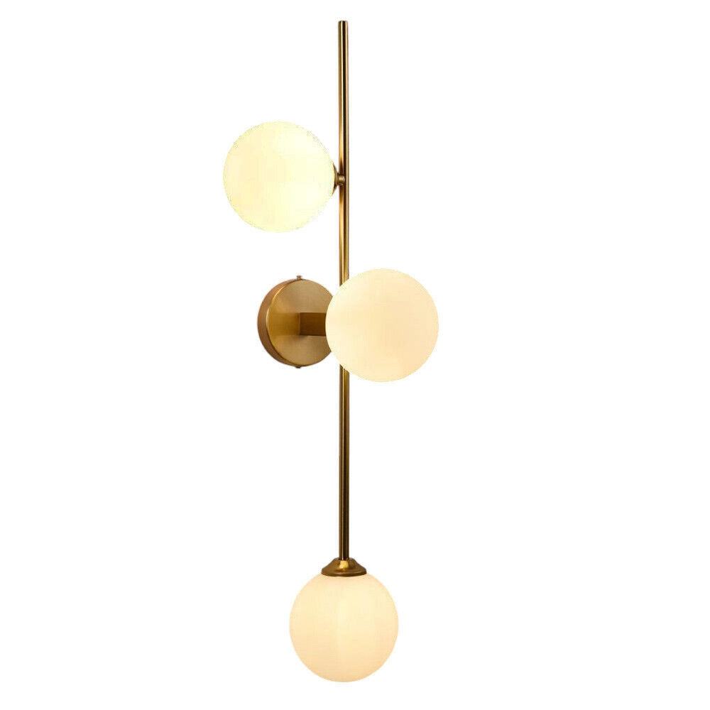 Trade Shop - Applique A Parete Bronzo Metallo Con 3 Sfere Lampada Da Muro Minamalista Attacco G9 Aq57 -