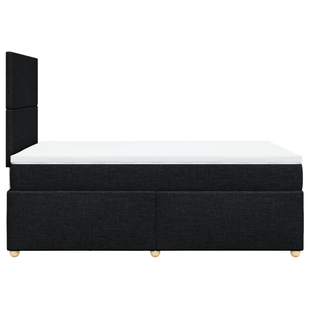 vidaXL Giroletto a Molle con Materasso Nero 120x190 cm in Tessuto