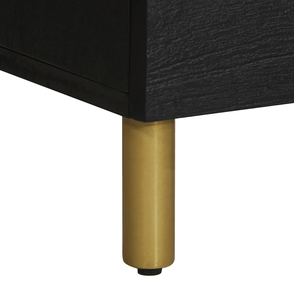 Credenza-Buffet-Armadio da cucina Nera 60x33x100 cm in Legno Multistrato