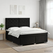 Letto box spring con materasso Nero 160 x 200 cm Velluto 3453682