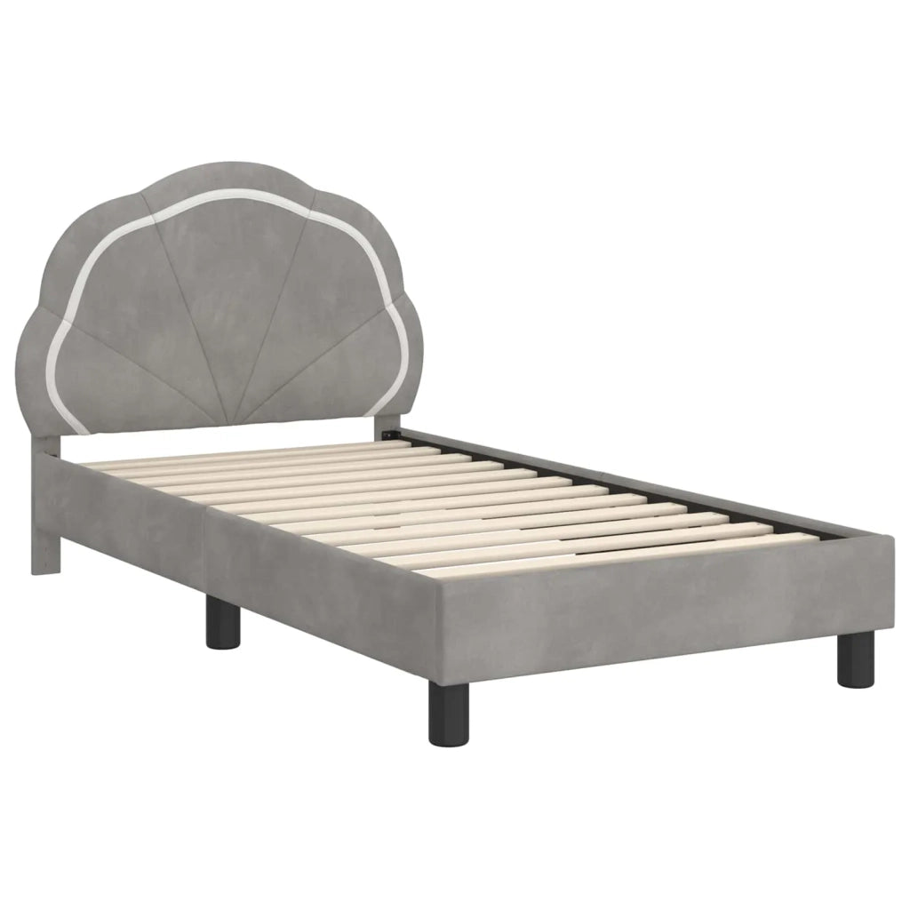 Struttura letto Bambini | Letto Infantile | Lettino con testata Grigio Chiaro 80 x 160 cm