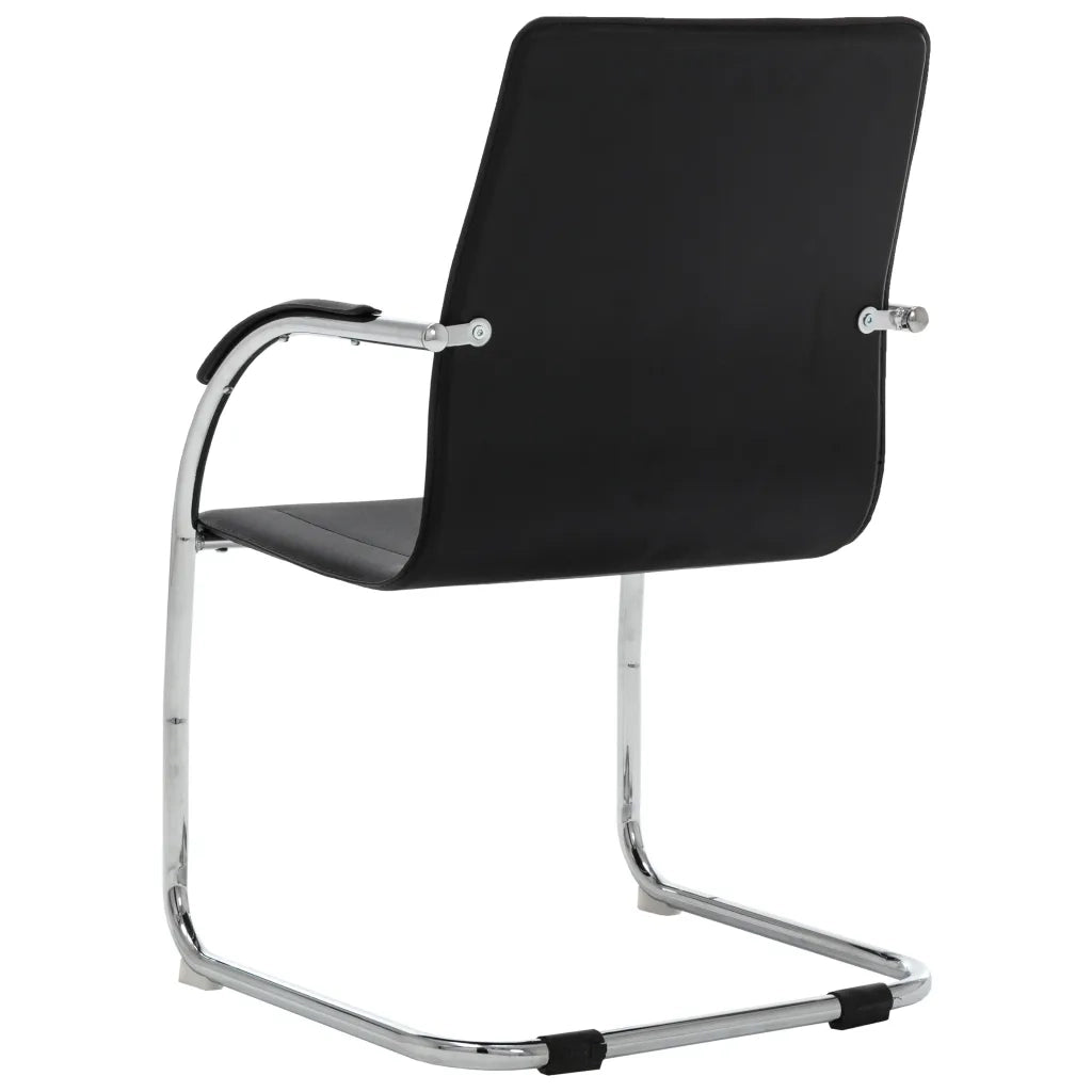 Sedia da Ufficio a Sbalzo Nera in Similpelle cod mxl 61161