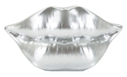 Vaso Mouth Lip Silver 23x8x12 cm in Resina Argento