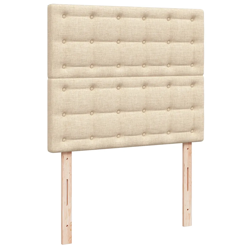 Letto a Molle con Materasso e LED Crema 120x190 cm in Tessuto 3270279