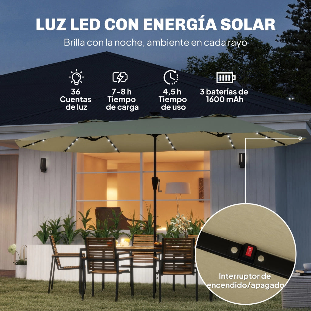 Ombrellone da Giardino 4x2 m ¨C Minimal ¨C Beige con Luci LED UPF50+