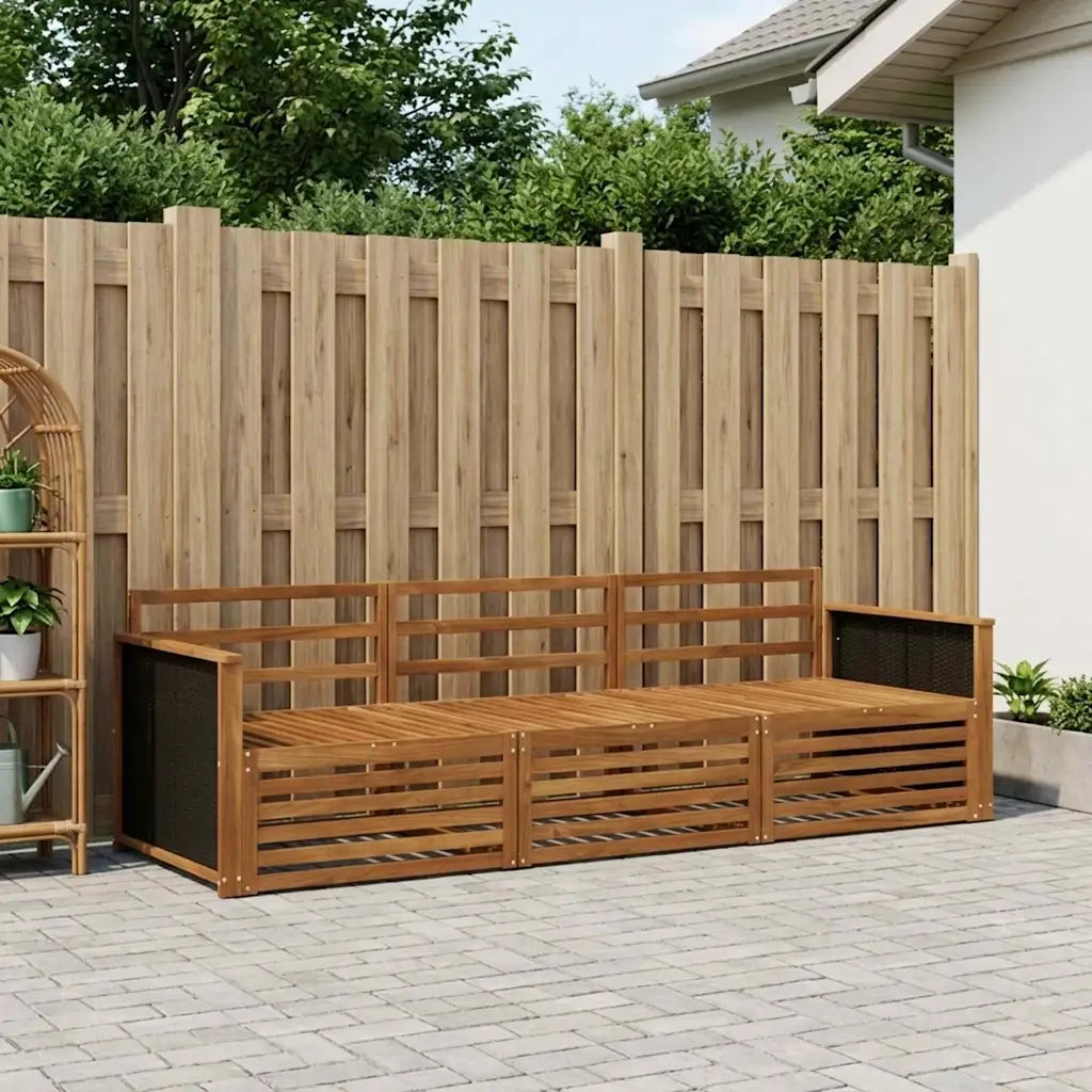 Set di divani da esterno 3 pcs Naturale