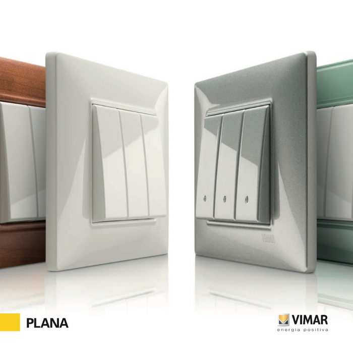 Vimar plana placca 3 posti pezzi 20 tecnopolimero bianco 14653.01