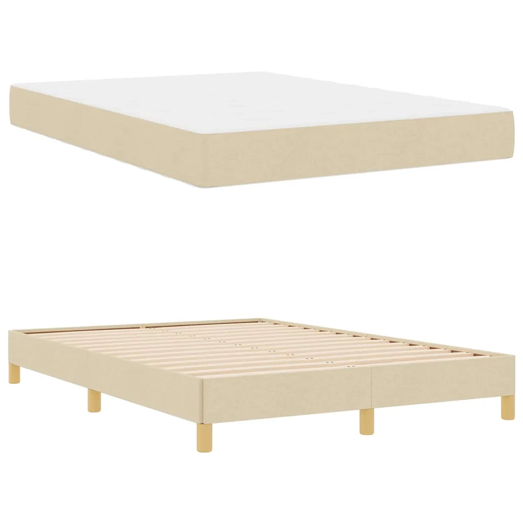 vidaXL Letto a molle Crema e Marrone 140 x 190 cm