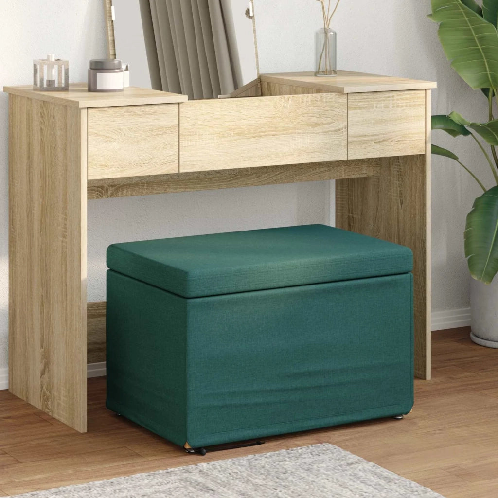 Pouf Verde Scuro 61 x 41 x 40 cm Tessuto e Legno Ingegnerizzato 876761