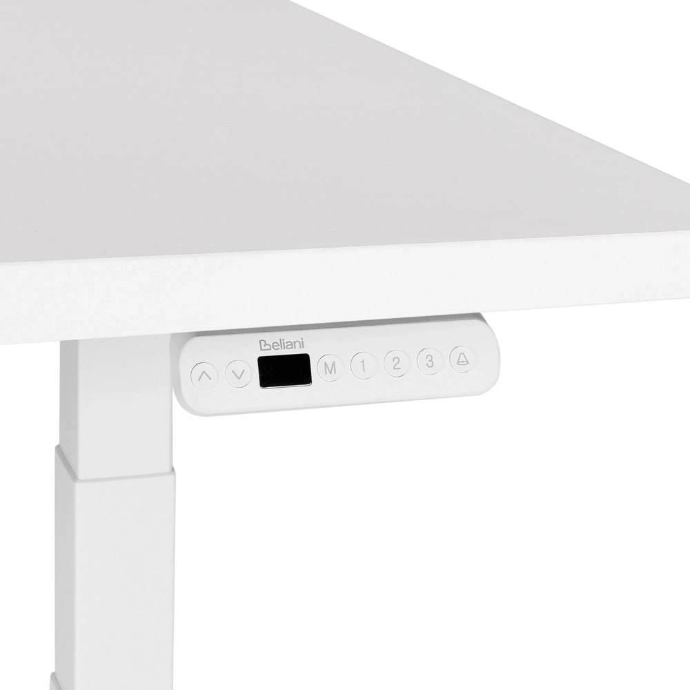 Scrivania regolabile in altezza elettricamente bianco 120 x 72 cm Struttura in acciaio verniciato a polvere