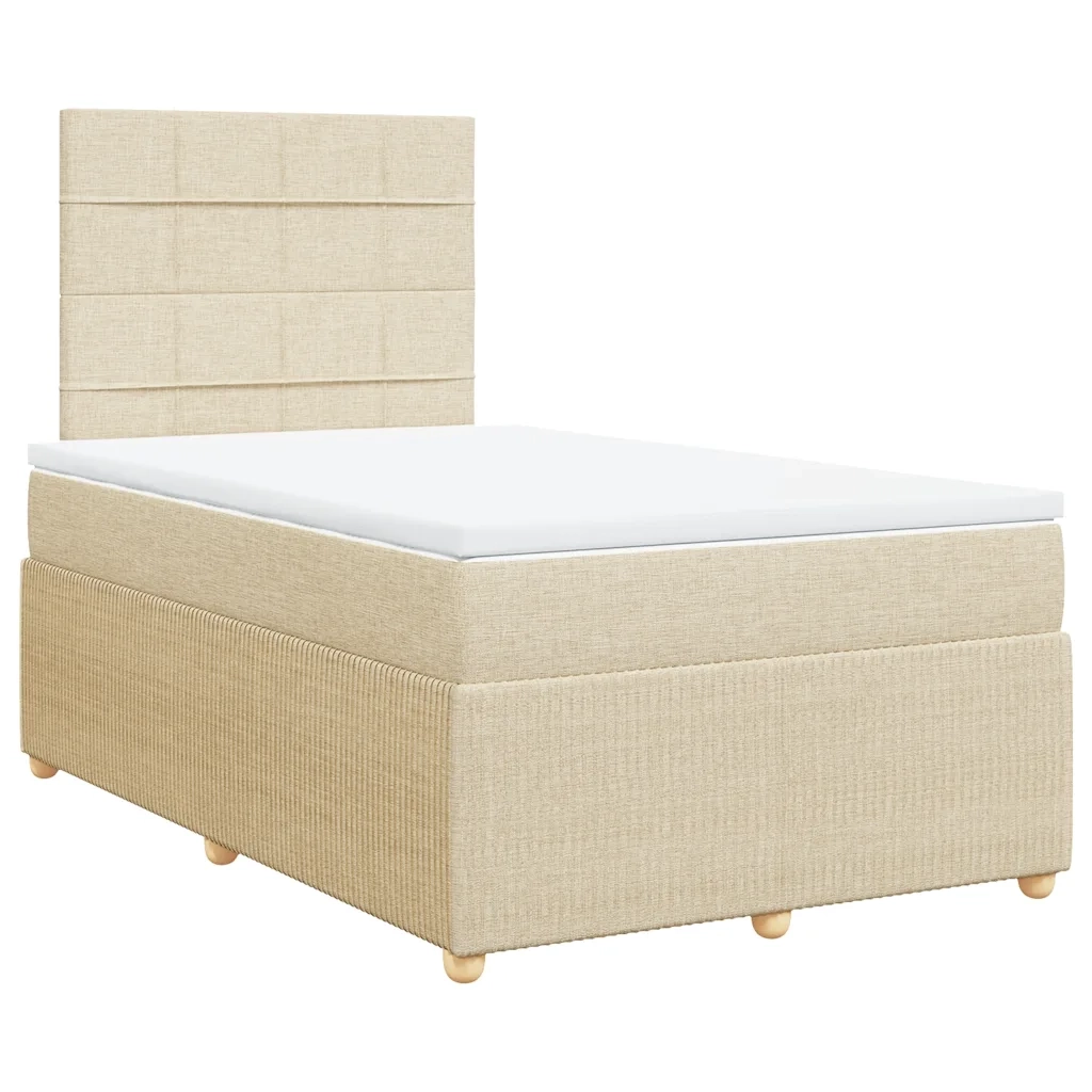 Giroletto a Molle con Materasso Crema 120x200 cm in Tessuto 3292028