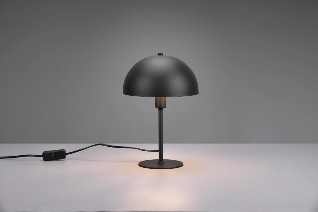 NOLA LAMPADA DA TAVOLO METALLO NERO FORMA FUNGO H. 31CM 1 LUCE ATTACCO E14
