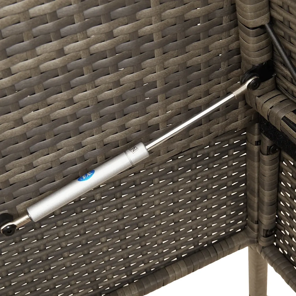 Panca da Giardino con Cuscini-Sgabello-Panca da esterno Grigia in Polyrattan 333039