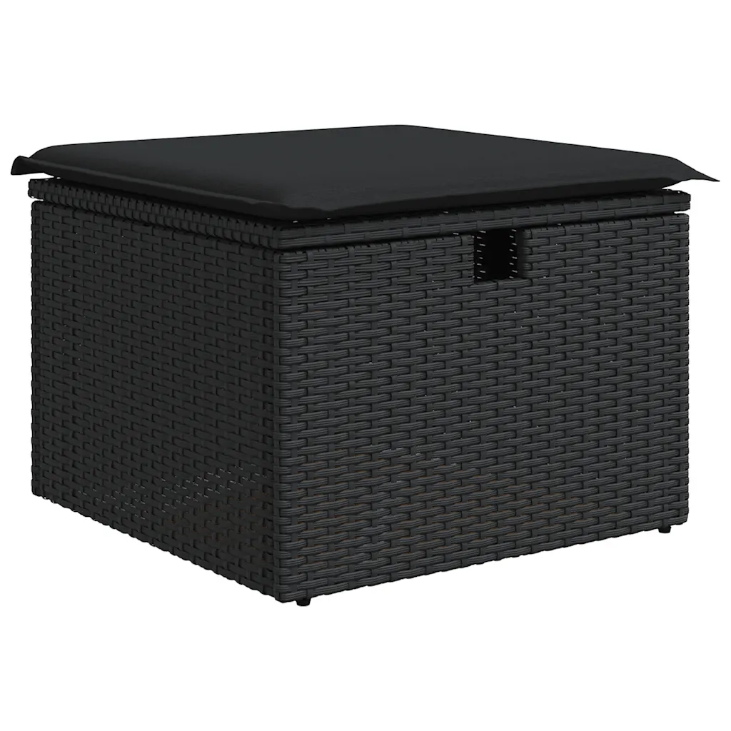 vidaXL Set Divani da Giardino 5 pz con Cuscini in Polyrattan Nero