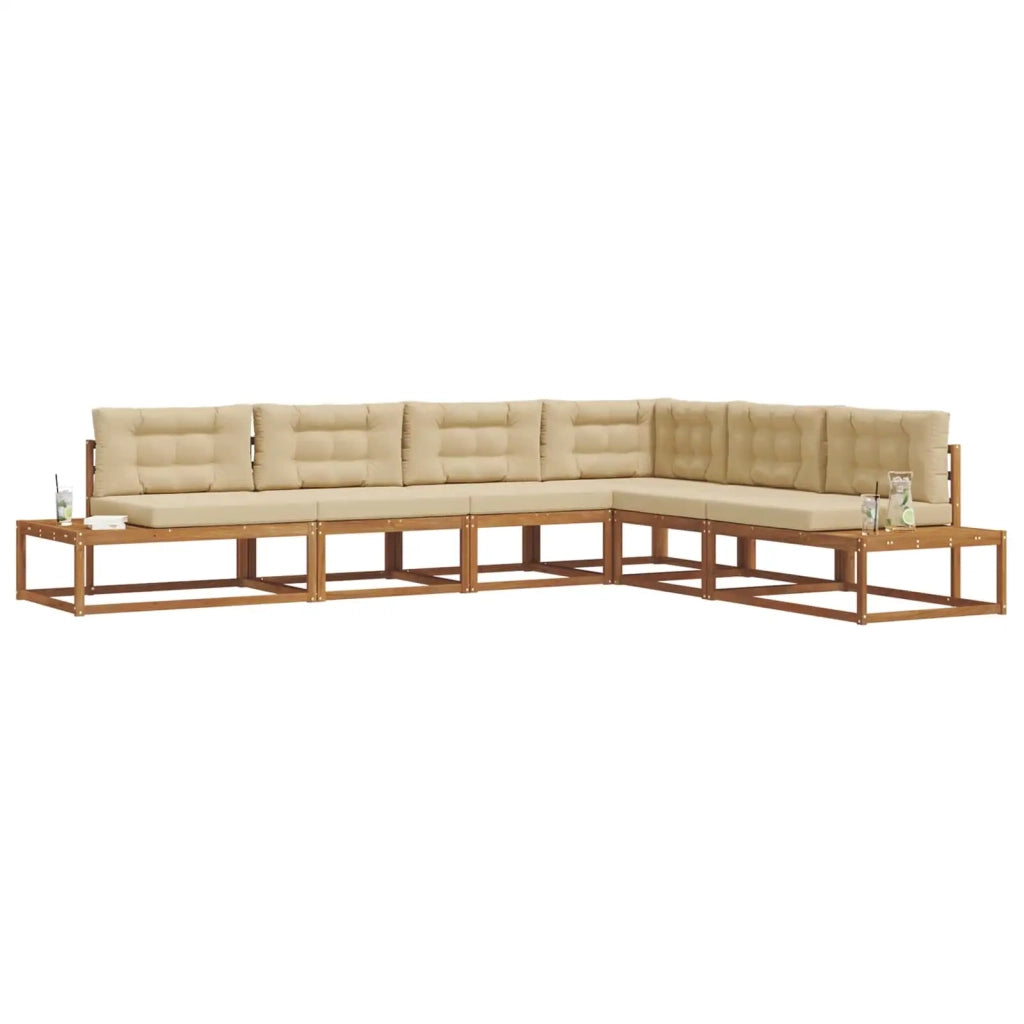 Set di divani da esterno Naturale e Beige
