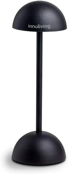 Innoliving lampada LED da tavolo INN-293 Nera, ricaricabile USB, Touch con Luce Dimmerabile a 3 Livelli per interni ed esterni