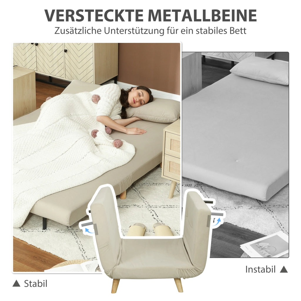 Divano letto Relaxsofa ¨C zephmum ¨C velluto beige 130x78x79