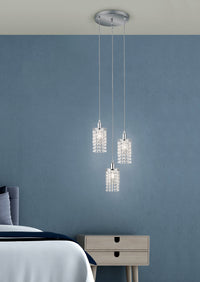 Lampada a Sospensione da Interno  E14 in Metallo Cromo