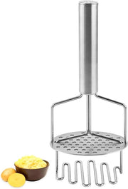 Impastatrice Patate 24,5cm - Acciaio Inossidabile Doppio Cavo Basso - Ideale per Patate, Frutta e Verdure - Resiste al Lavastoviglie