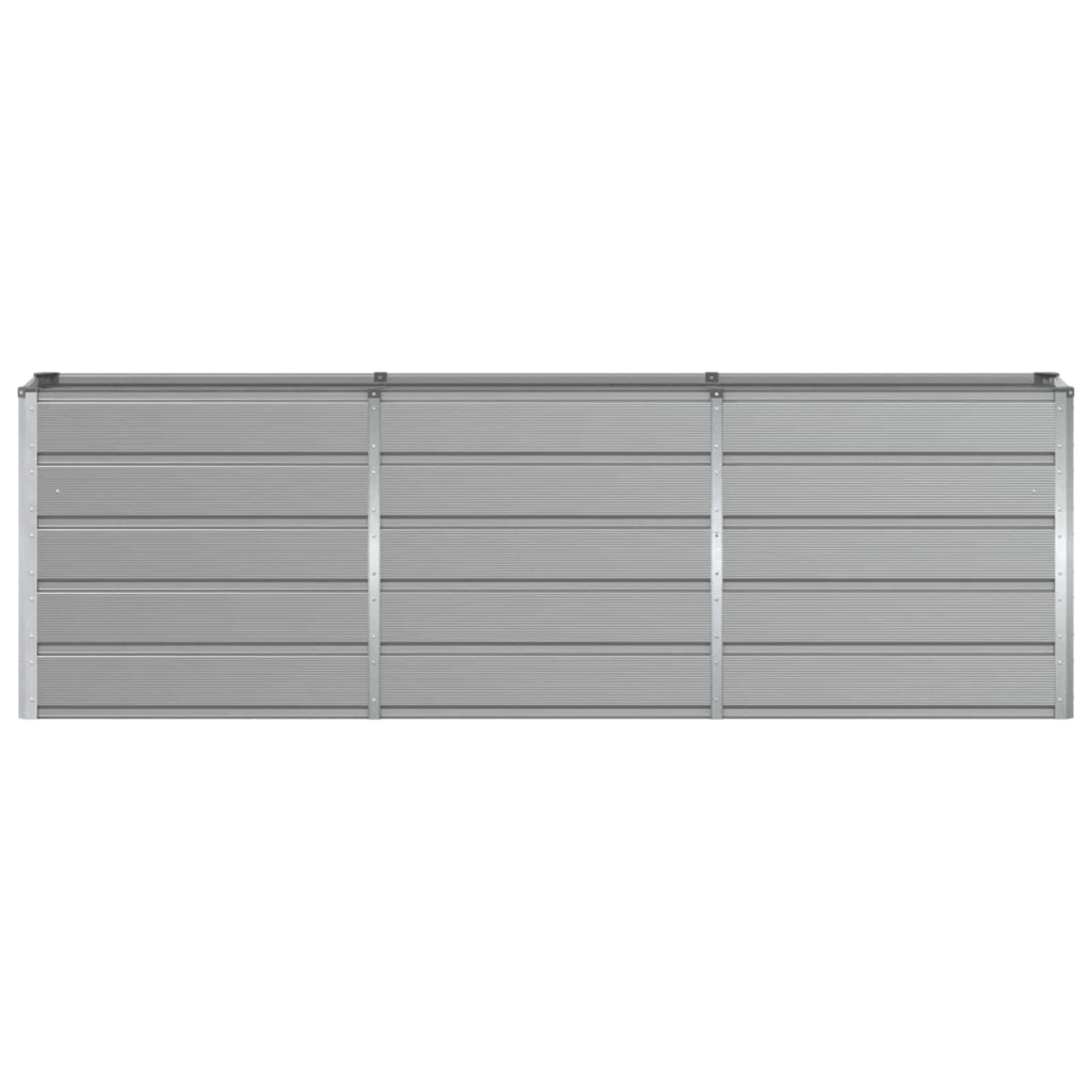 Moderna fioriera da esterno 240 x 40 x 75 cm dal design pulito in acciaio grigio chiaro 02_0059184