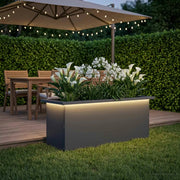 Fioriera da giardino con LED Antracite 30 x 80 x 30 cm Acciaio 8008102
