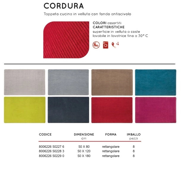 Tappeto da Cucina con Cordura Antiscivolo 50 x 80 cm 8 Colori
