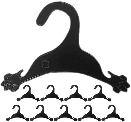 Hanger per Animali da Appoggio con Antiscivolo - 10 Unità - Dimensioni 22,5 x 12,5 cm - Nero