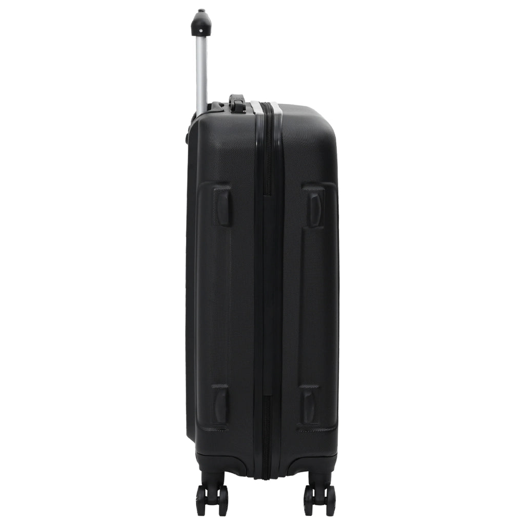 Set di valigie 3 pezzi in policarbonato rigido nero 20" 24" 28