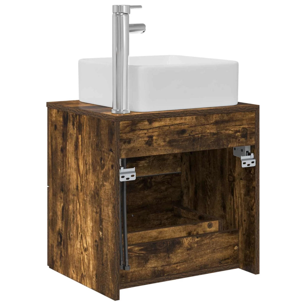 Mobile Lavabo da Parete Rovere Fumo 49,5 x 41 x 63 cm