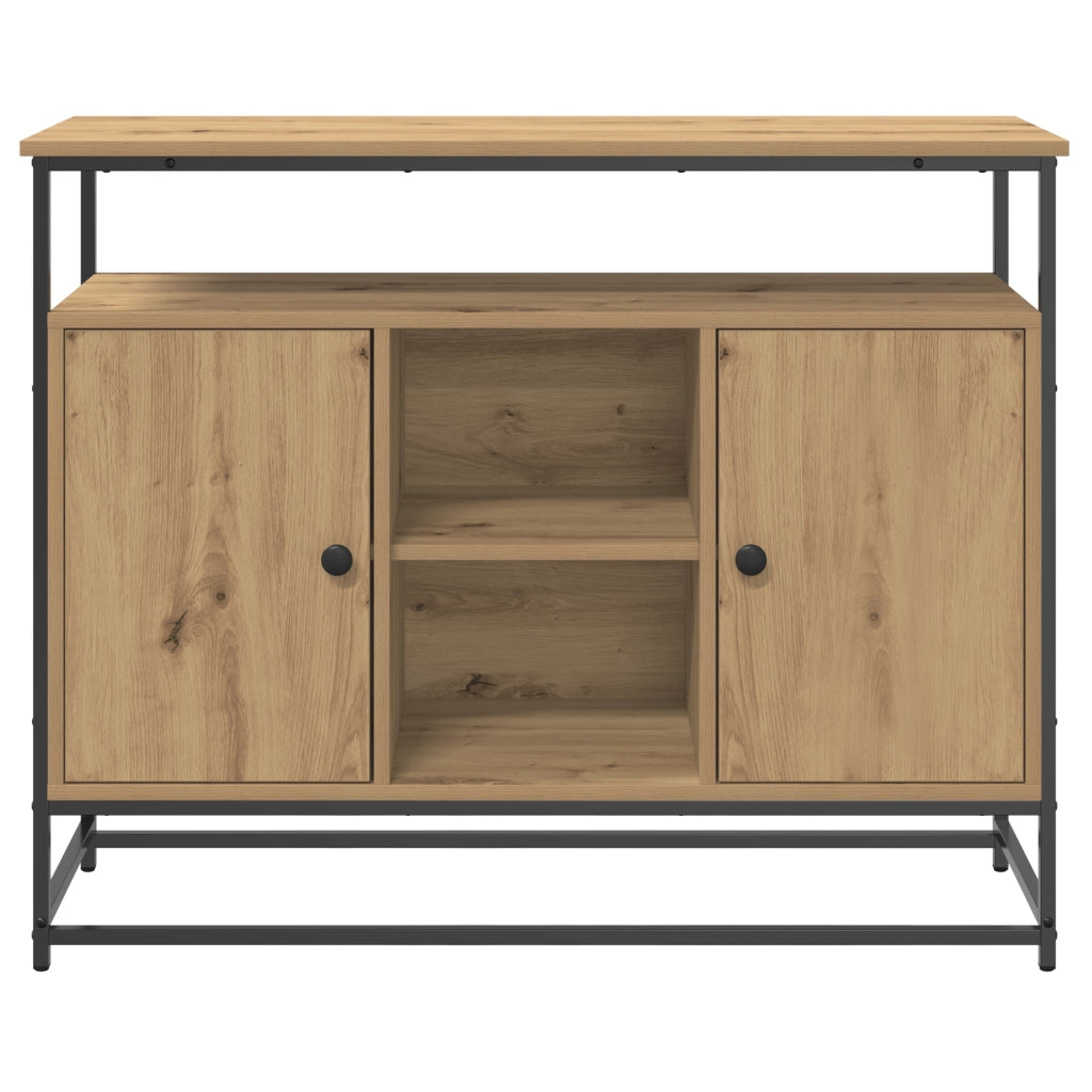 Credenza Artisan Rovere 100x35x80 cm Legno ingegnerizzato e Acciaio