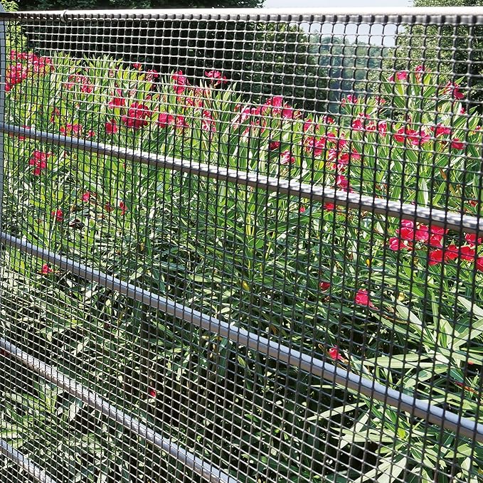 RETE DI PROTEZIONE 'QUADRA'  1,0x50 mt - colore antracite Rete Protettiva in Plastica a Maglia Quadrata per Balconi, Cancelli e Recinzioni