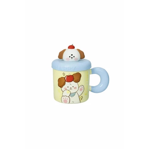 TAZZA L'ALLEGRA COMITIVA  NEW BONE CHINA C/TAPPO E CANNUCCIA SILICONE cane