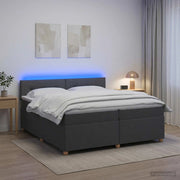 Letto box spring con materasso Grigio Scuro 200 x 200 cm 3452500