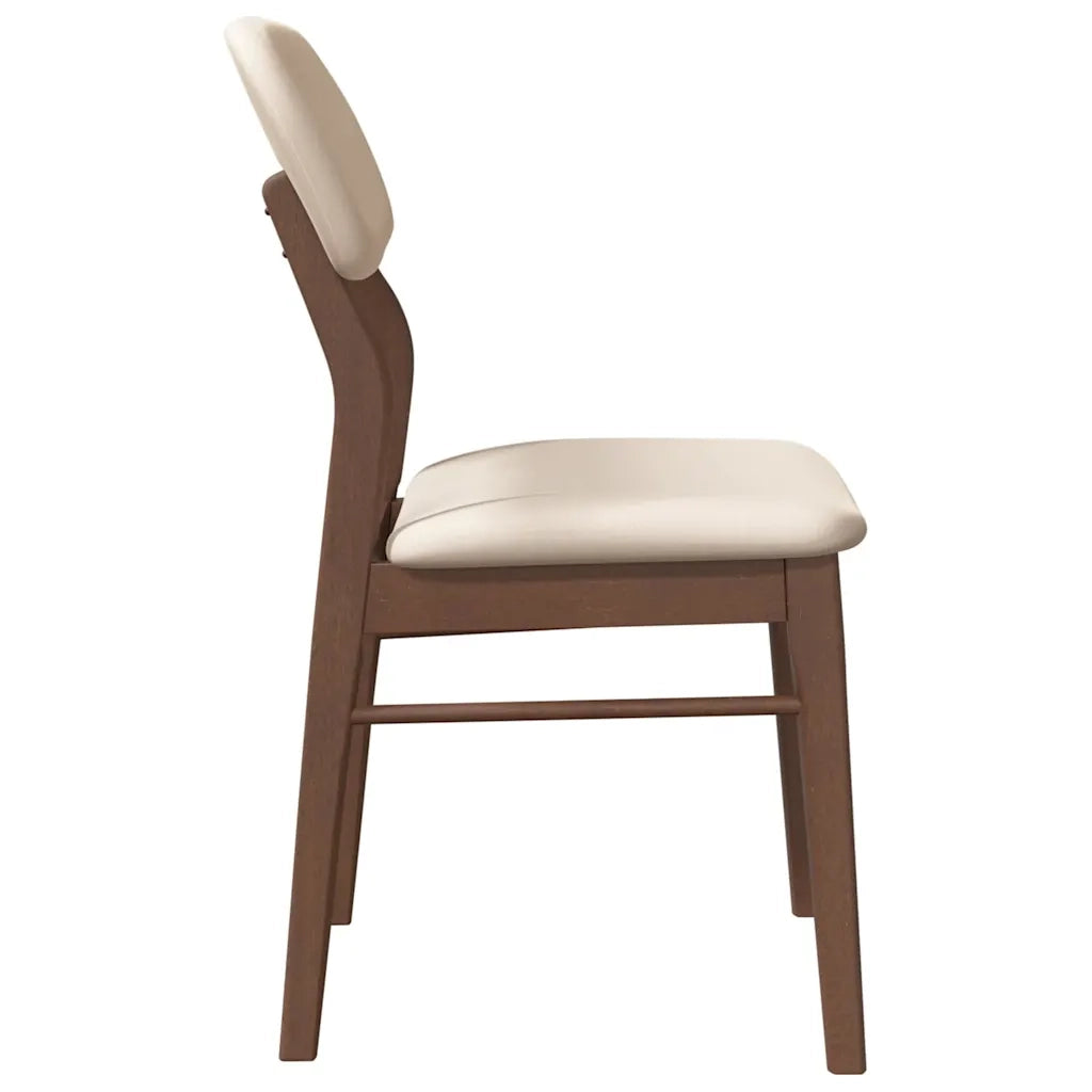 vidaXL Sedie da Pranzo con Cuscini 2pz Marrone Legno Massello di Hevea