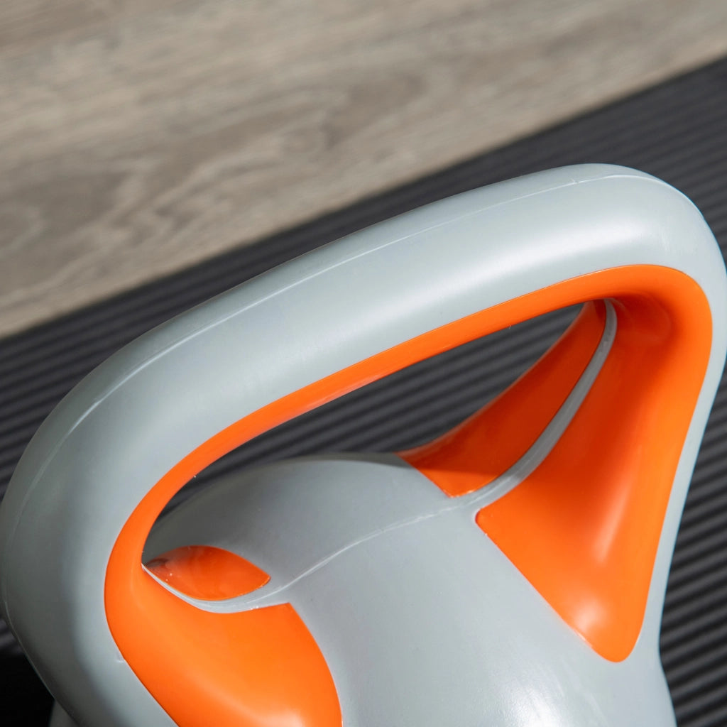 Kettlebell 8kg ¨C zephmum ¨C Arancione, PU, Sabbia, Base Piatta, 20x14x24 cm