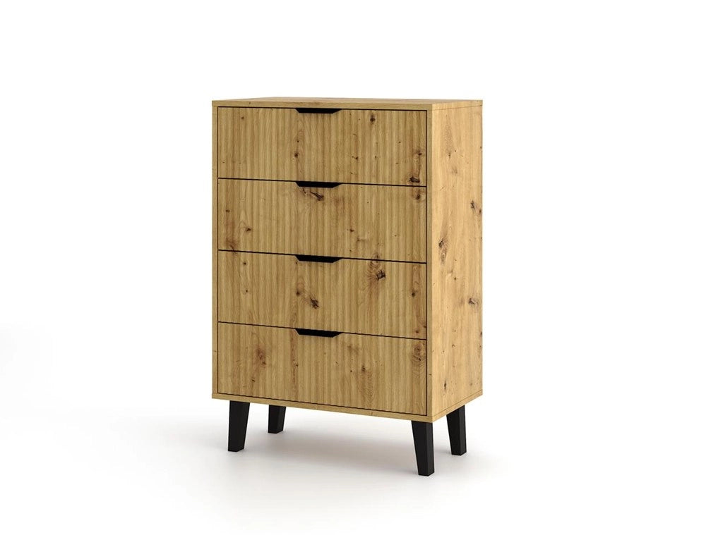 Cassettiera SCANDI 4s slim rovere artisan per camera e soggiorno