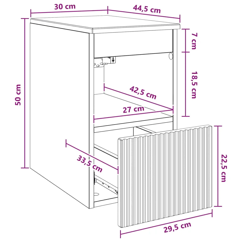 Mobile da Bagno Nero 30 x 44,5 x 50 cm Legno ingegnerizzato 890503