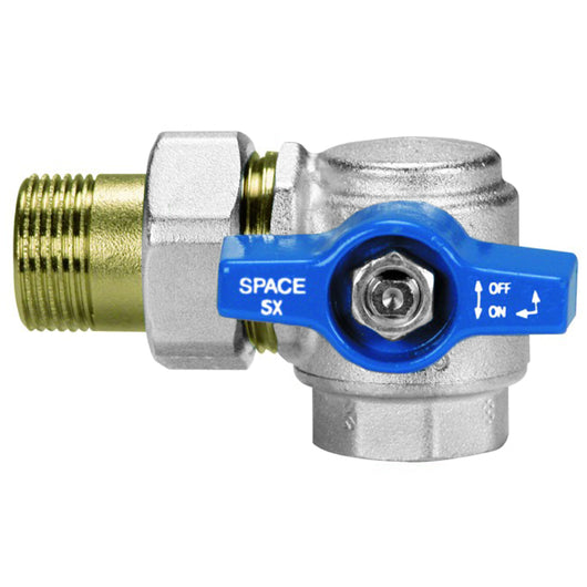VALVOLA A SFERA A SQUADRA IN OTTONE CON VERSO SINISTRO A PRESA FRONTALE MODELLO SPACE - 1  - EFF