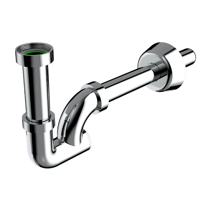 SIFONE SCARICO A COLONNA IN ABS CROMATO SENZA PILETTA PER LAVABO E BIDET CON ISPEZIONE MODELLO KAPPA - 1X Ø26×250 MM  - BON