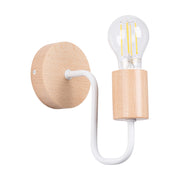 Applique industriale bianca legno PALMOS E27 15W Pure Lume